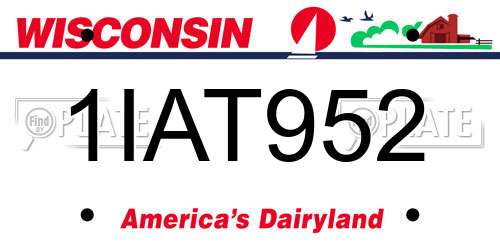 1IAT952 Wisconsin License Plate
