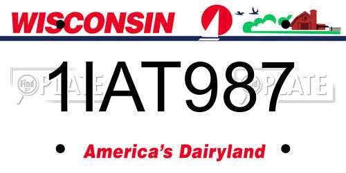 1IAT987 Wisconsin License Plate