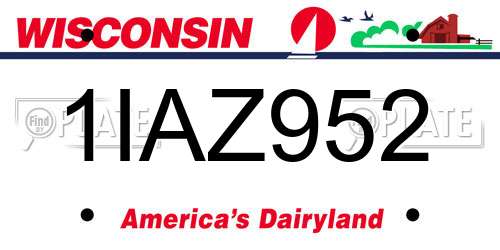 1IAZ952 Wisconsin License Plate