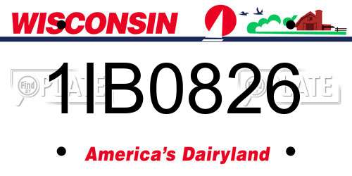 1IB0826 Wisconsin License Plate