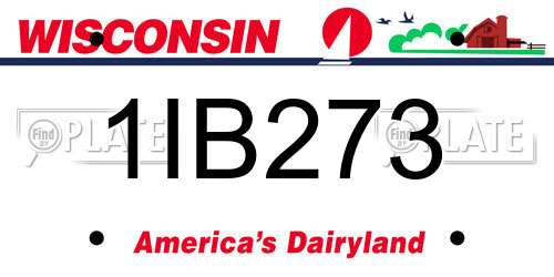 1IB273 Wisconsin License Plate