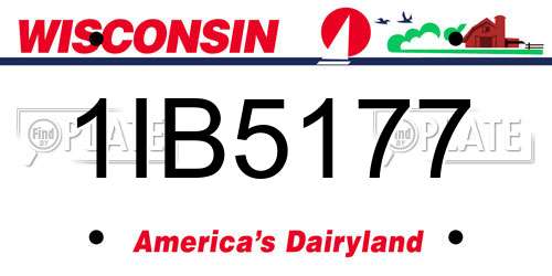 1IB5177 Wisconsin License Plate
