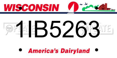 1IB5263 Wisconsin License Plate