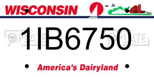 1IB6750 Wisconsin License Plate