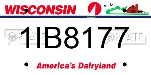 1IB8177 Wisconsin License Plate