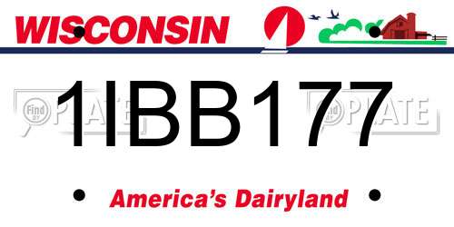 1IBB177 Wisconsin License Plate