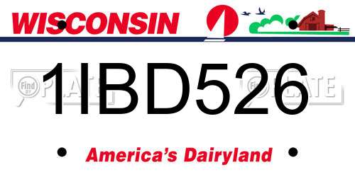 1IBD526 Wisconsin License Plate