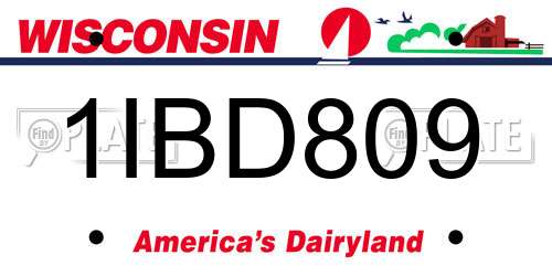 1IBD809 Wisconsin License Plate
