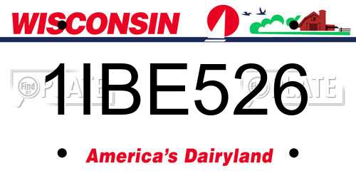 1IBE526 Wisconsin License Plate