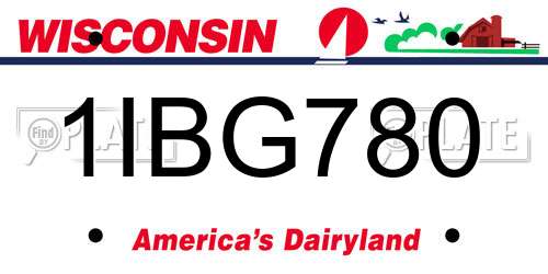 1IBG780 Wisconsin License Plate