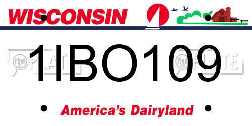 1IBO109 Wisconsin License Plate