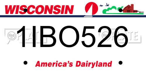 1IBO526 Wisconsin License Plate