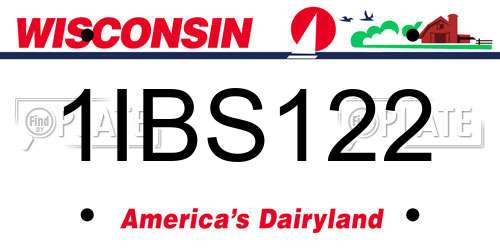 1IBS122 Wisconsin License Plate