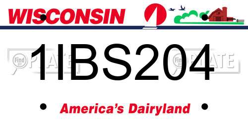 1IBS204 Wisconsin License Plate