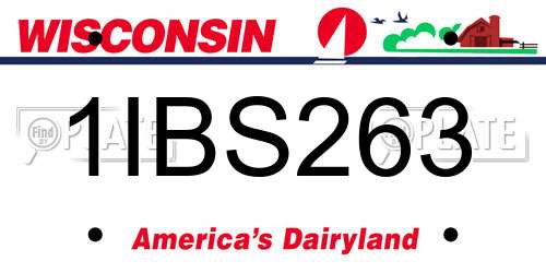 1IBS263 Wisconsin License Plate