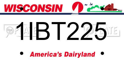 1IBT225 Wisconsin License Plate