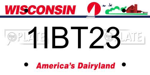 1IBT23 Wisconsin License Plate