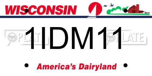 1IDM11 Wisconsin License Plate