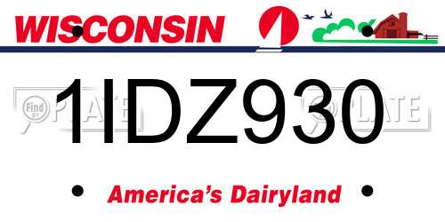 1IDZ930 Wisconsin License Plate