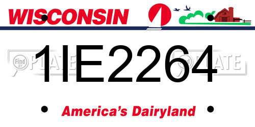 1IE2264 Wisconsin License Plate