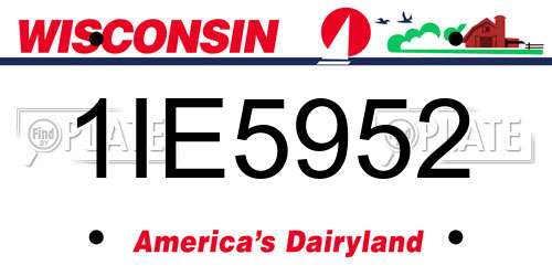 1IE5952 Wisconsin License Plate