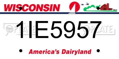 1IE5957 Wisconsin License Plate