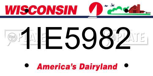 1IE5982 Wisconsin License Plate