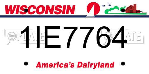 1IE7764 Wisconsin License Plate