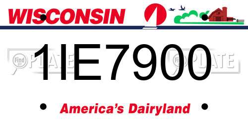 1IE7900 Wisconsin License Plate