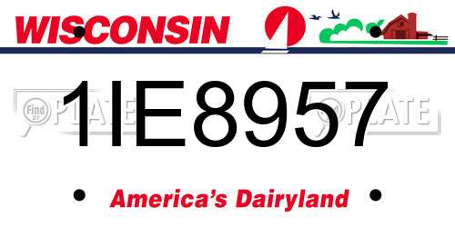 1IE8957 Wisconsin License Plate