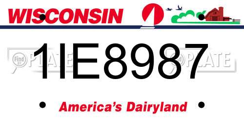 1IE8987 Wisconsin License Plate