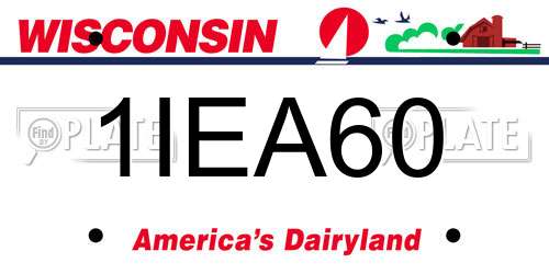 1IEA60 Wisconsin License Plate
