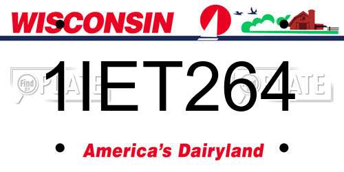 1IET264 Wisconsin License Plate