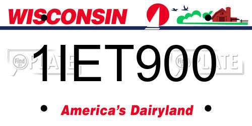 1IET900 Wisconsin License Plate
