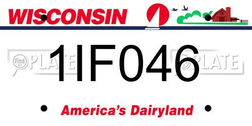 1IF046 Wisconsin License Plate