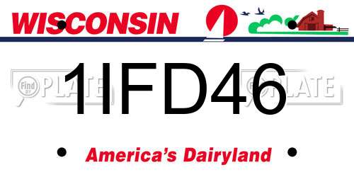 1IFD46 Wisconsin License Plate
