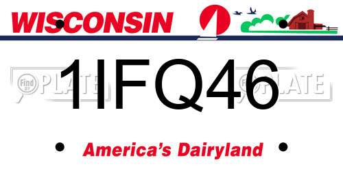 1IFQ46 Wisconsin License Plate