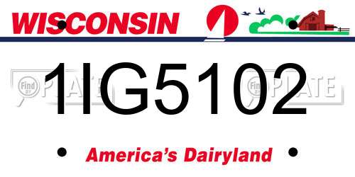 1IG5102 Wisconsin License Plate