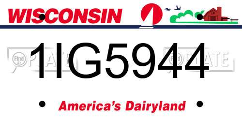 1IG5944 Wisconsin License Plate