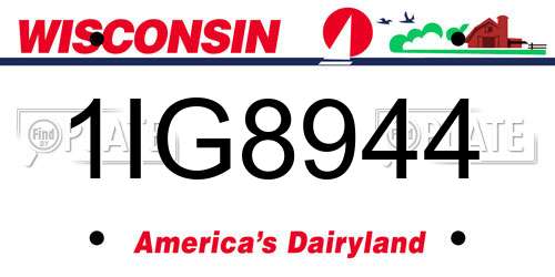 1IG8944 Wisconsin License Plate