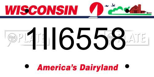 1II6558 Wisconsin License Plate