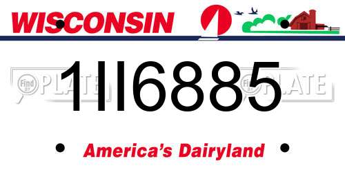 1II6885 Wisconsin License Plate