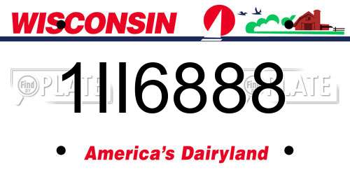 1II6888 Wisconsin License Plate