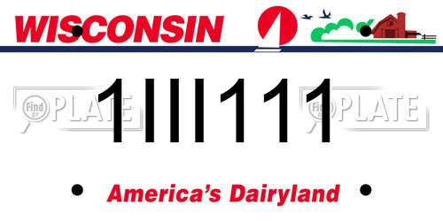 1III111 Wisconsin License Plate