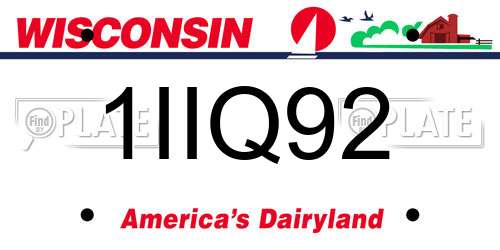1IIQ92 Wisconsin License Plate