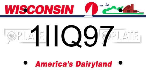 1IIQ97 Wisconsin License Plate