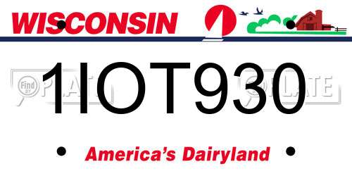 1IOT930 Wisconsin License Plate