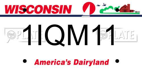 1IQM11 Wisconsin License Plate