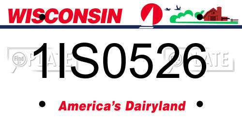 1IS0526 Wisconsin License Plate