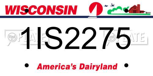 1IS2275 Wisconsin License Plate